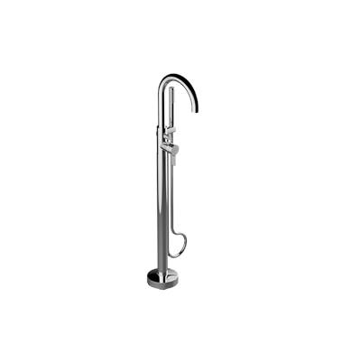 Graff Terra Floor-Mounted Tub Filler - Trim Only in Unfinished Brass