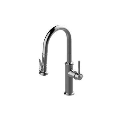 Graff Segovia Pull-Down Bar Sink Faucet with Chef's Pro Sprayer in Brushed Brass Pvd