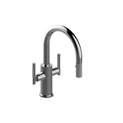 Graff Harley Pull-Down Bar Faucet - Two Handle in 24k Brushed Gold Plated