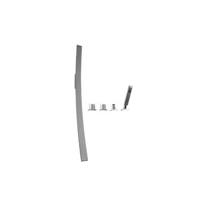 Graff Luna Wall-Mounted Tub Filler - Deck-Mounted Handles - Handshower Set in Brushed Brass Pvd