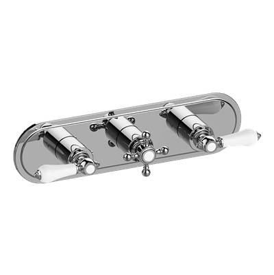 Graff Adley Traditional M-Series Valve Trim - Three Handles in 24k Gold Plated