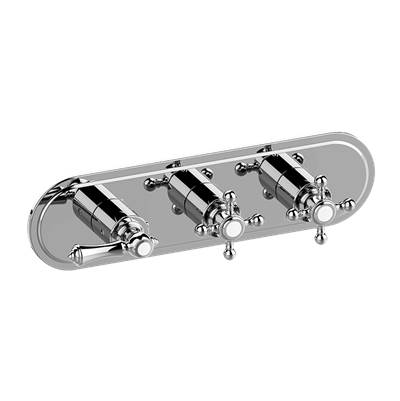 Graff Adley Traditional M-Series Valve Trim - Three Handles - Horizontal in 24k Gold Plated