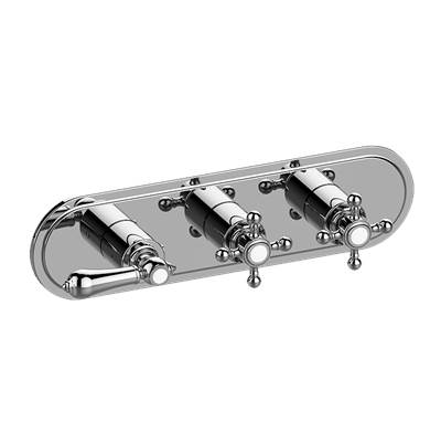 Graff Adley Valve Trim with Three Handles in 24k Gold Plated
