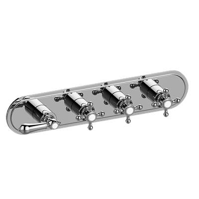 Graff Adley Traditional Valve Trim - Four Handles in 24k Gold Plated