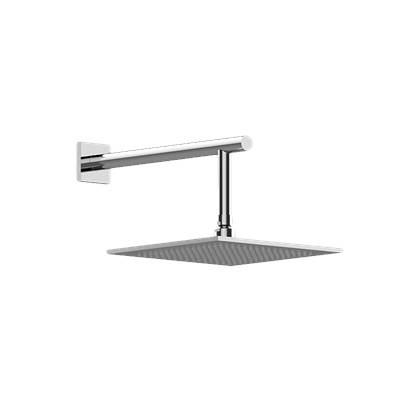 Graff Contemporary Showerhead with Arm in Unfinished Brass