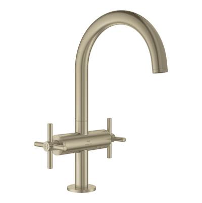 Grohe Atrio New Single Hole Bathroom Faucet - Two-Handle - L-Size - 1.2 GPM in Brushed Nickel