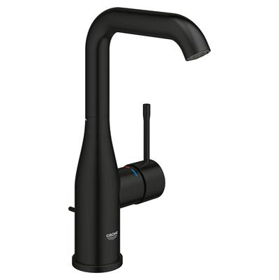Grohe Essence New Single Hole Bathroom Faucet - Single Handle - L-Size - 1.2 GPM in Matte Black
