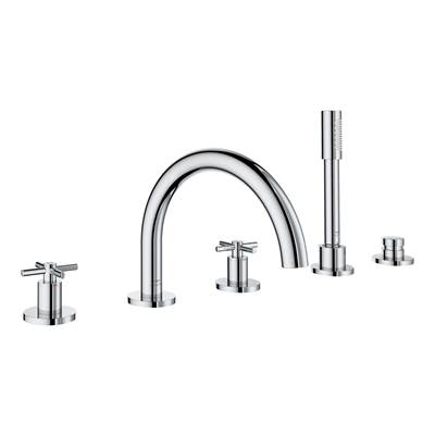 Grohe Atrio New Roman Tub Faucet - 5-Hole - 2-Handle - 1.75 GPM Hand Shower in Chrome