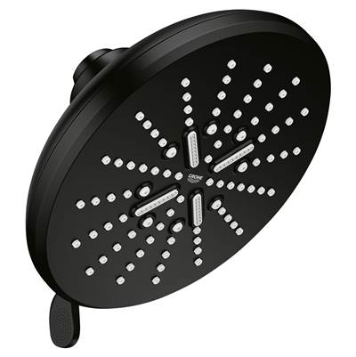 Grohe Rainshower Shower Head - 6-1/2" - 3-Spray - 1.75 GPM in Matte Black