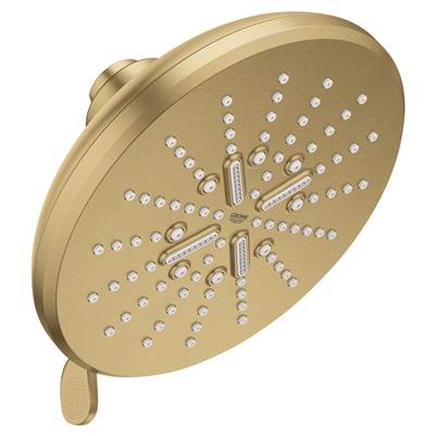 Grohe Rainshower Shower Head - 6-1/2" - 3-Spray - 1.75 GPM in Brushed Cool Sunrise