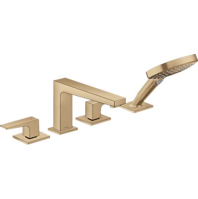 Hansgrohe Metropol Roman Tub Trim - 4-Hole - Lever Handles - 1.75 GPM Hand Shower in Brushed Bronze