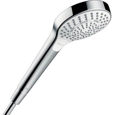 Hansgrohe Croma Select S Hand Shower 110 - 3-Jet - 1.75 GPM in White With Chrome