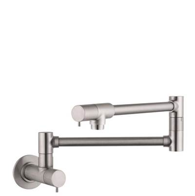 Hansgrohe Modern Wall-Mounted Pot Filler - 2.5 GPM in Steel Optik