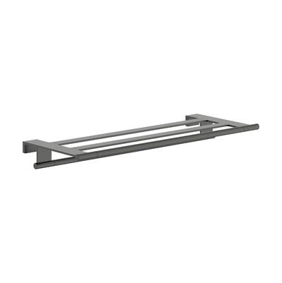 Hansgrohe Addstoris S Towel Shelf with Towel Bar in Brushed Black Chrome