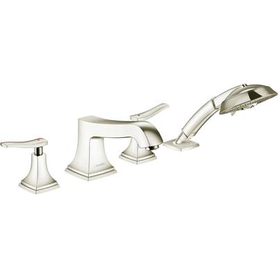 Hansgrohe Metropol Classic Roman Tub Set Trim - Lever Handles - 4-Hole - 1.8 GPM with Hand Shower in Polished Nickel