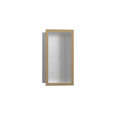 Hansgrohe XtraStoris Individual Wall Niche - Brushed Stainless Steel - Design Frame - 12" x 6" x 4" in Brushed Bronze