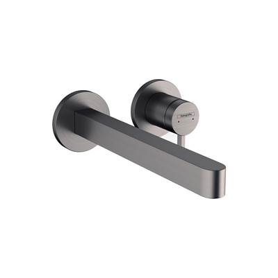 Hansgrohe Finoris Wall-Mounted Single-Handle Bathroom Sink Faucet Trim - 1.2 GPM in Brushed Black Chrome