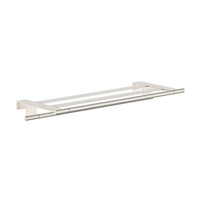 Hansgrohe Addstoris S Towel Shelf with Towel Bar in Brushed Nickel