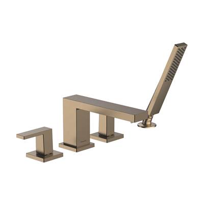 Hansgrohe Tecturis E 4-Hole Roman Tub Set Trim - 1.75 GPM - Handshower in Brushed Bronze