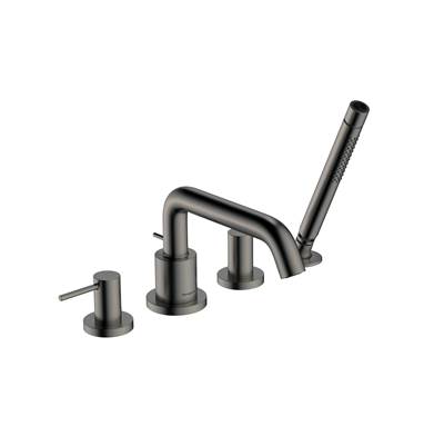 Hansgrohe Tecturis S 4-Hole Roman Tub Set Trim - 1.75 GPM - Handshower in Brushed Black Chrome