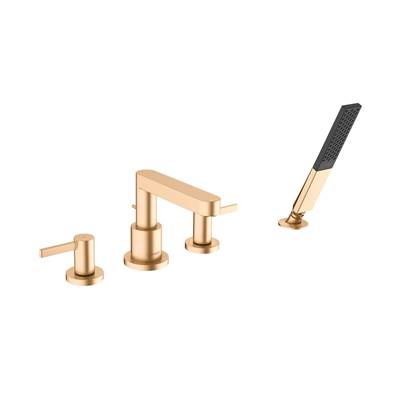 Hansgrohe Finoris Tub Filler - 4-Hole Roman Tub Set with Handshower - 1.75 GPM in Brushed Bronze