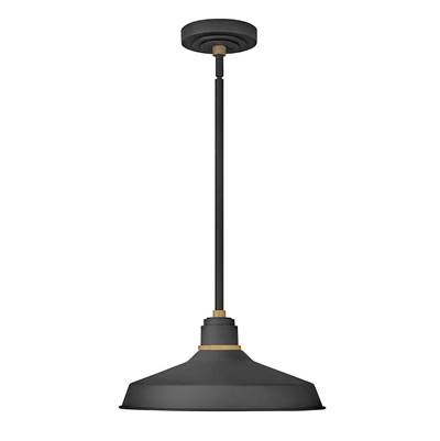 Hinkley Lighting Foundry Classic Pendant Barn Light in Textured Black