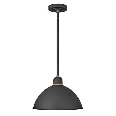 Hinkley Lighting Foundry Dome Pendant Barn Light in Textured Black