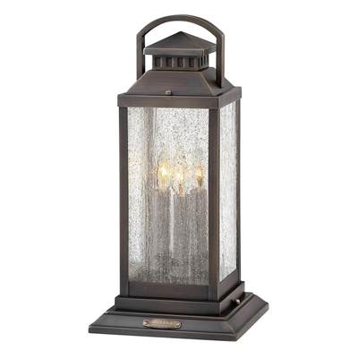 Hinkley Lighting Revere Large Pier Mount Lantern - 12V in Blackened Brass