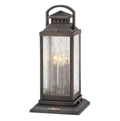 Hinkley Lighting Revere Large Pier Mount Lantern in Blackened Brass