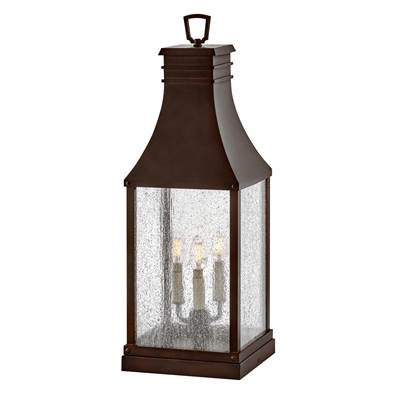 Hinkley Lighting Beacon Hill Large Pier Mount Lantern in Blackened Copper