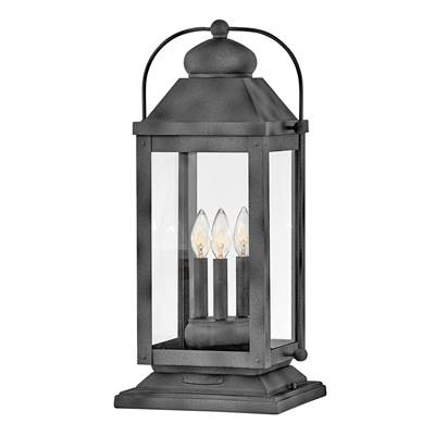 Hinkley Lighting Anchorage Large Pier Mount Lantern in Aged Zinc