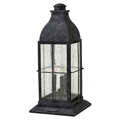 Hinkley Lighting Bingham Large Pier Mount Lantern in Greystone