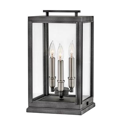 Hinkley Lighting Sutcliffe Large Pier Mount Lantern in Aged Zinc