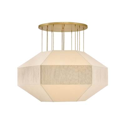 Hinkley Lighting Lyla Large Convertible Drum Chandelier in Lacquered Brass