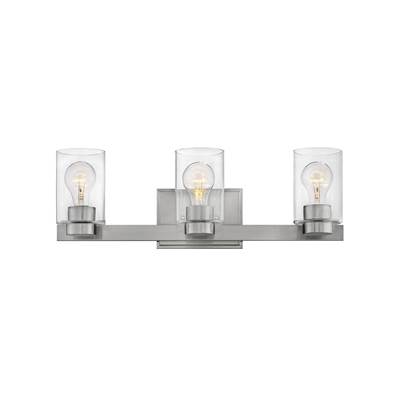 Hinkley Lighting Miley 3-Light Vanity in Brushed Nickel with Clear Glass
