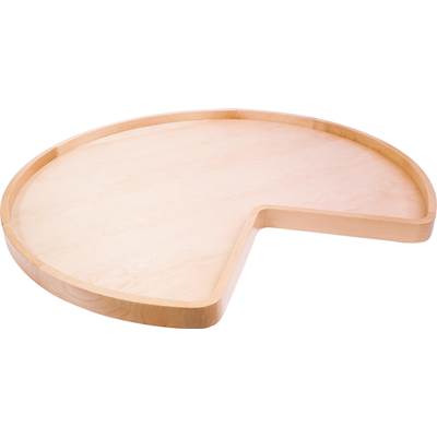 Hardware Resources 24" Kidney Wood Lazy Susan Shelf in UV Coated