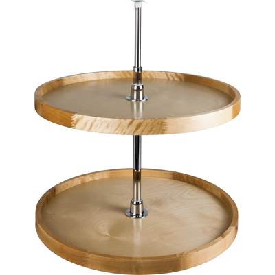 Hardware Resources 18'' Round Two-Shelf Lazy Susan Set - White Birch in UV Coated