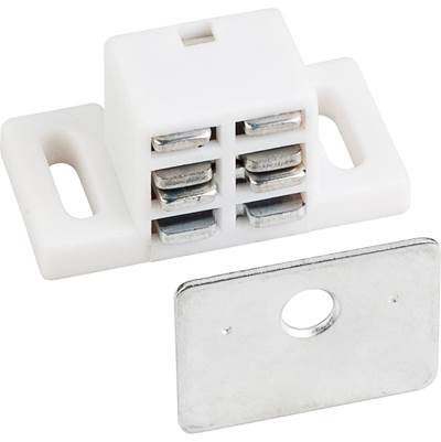 Hardware Resources Single Magnetic Catch - 25 lb - Zinc Strike in White