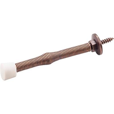 Hardware Resources Spring Door Stop - 3'' Antique Copper with Rubber Tip in Distressed Oil Rubbed Bronze