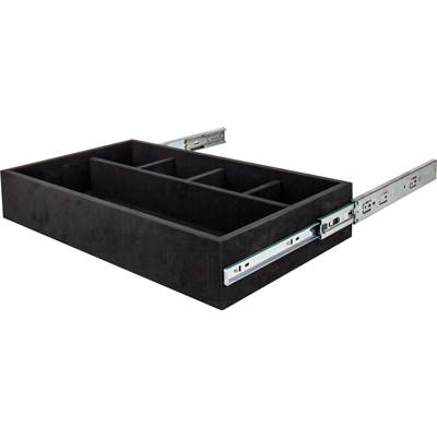 Hardware Resources Jewelry Organizer Drawer - 5-Compartment Felt in Black