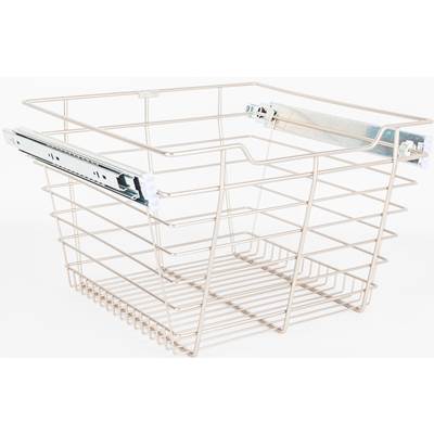 Hardware Resources Closet Pullout Basket with Slides - 14'' D x 17'' W x 11'' H in Satin Nickel