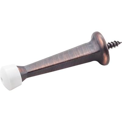 Hardware Resources Solid Door Stop with Fixed Screw Attachment in Brushed Oil Rubbed Bronze