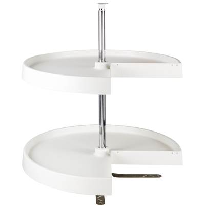 Hardware Resources 24'' Pie-Cut Two-Shelf Plastic Lazy Susan Set in White