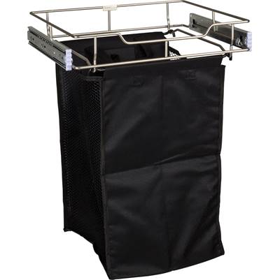 Hardware Resources Pullout Canvas Hamper with Removable Laundry Bag - 14" Deep in Dark Bronze