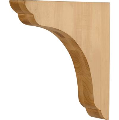 Hardware Resources Hard Maple Scalloped End Corbel - 1-3/4" W x 10" D x 10-1/16" H in Unfinished