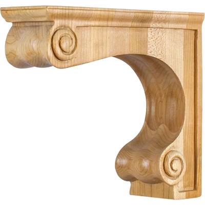 Hardware Resources Hard Maple Range Hood Corbel - 2-11/16" W x 8" D x 7" H in Unfinished