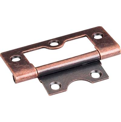 Hardware Resources 2-1/2" Fixed Pin Flat Back Non-Mortise Hinge in Antique Copper