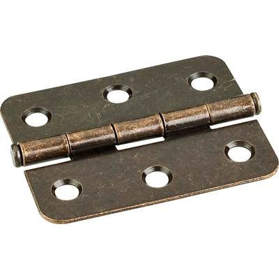 Hardware Resources Single Full Swaged Radius Corner Butt Hinge - 2-1/2" x 2" in Brushed Antique Brass