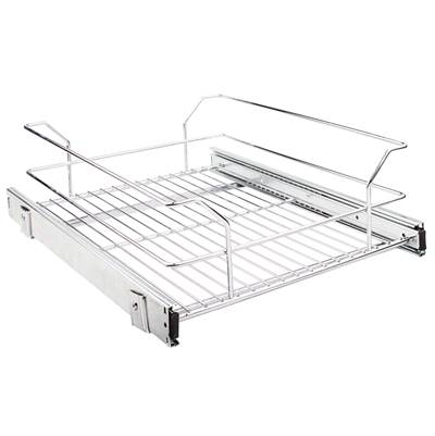 Hardware Resources 11 Min Organizers 15'' Metal Pull-Out Basket in Polished Chrome