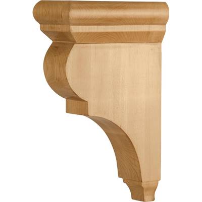 Hardware Resources 3'' W x 6-1/2'' D x 10'' H Rubberwood Smooth Corbel in Unfinished